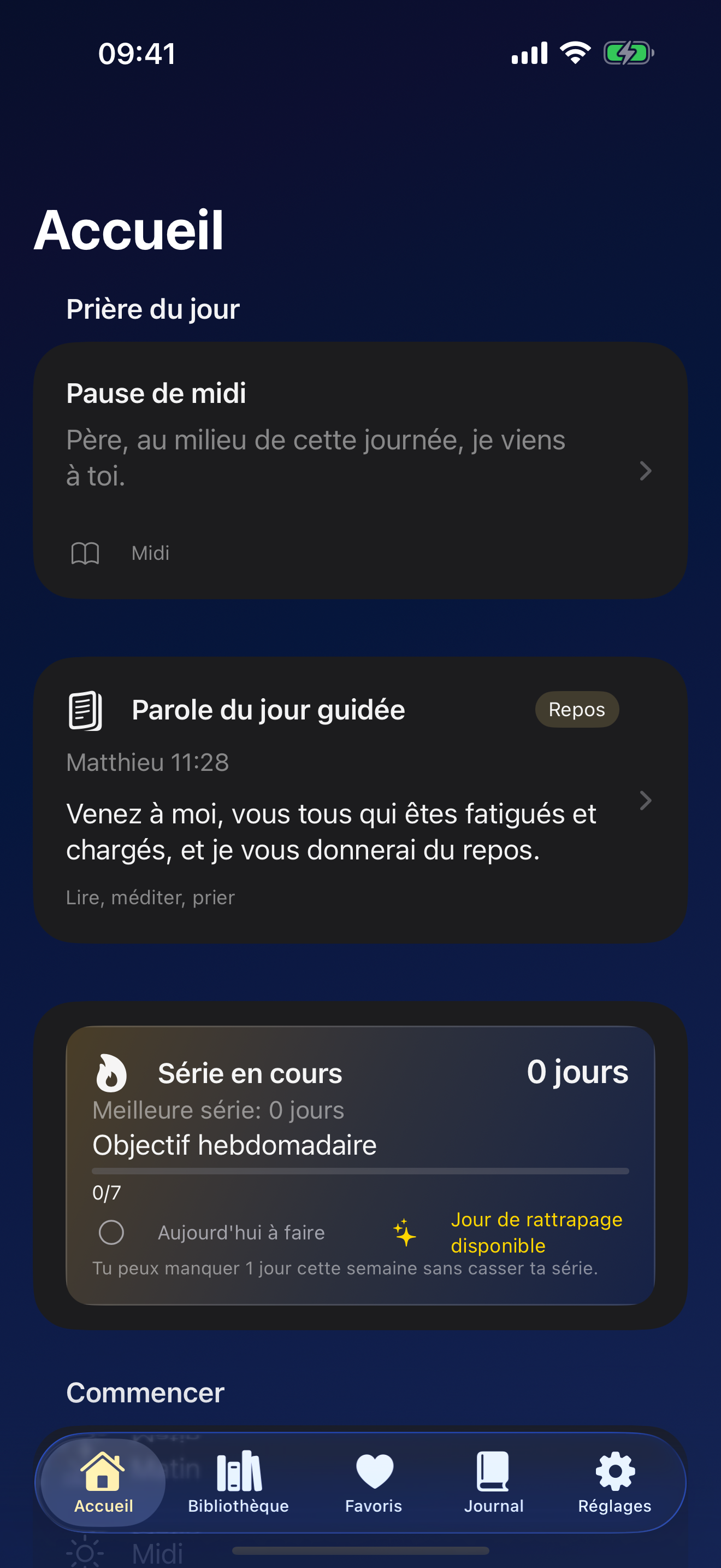 Ecran accueil de Pray Buddy
